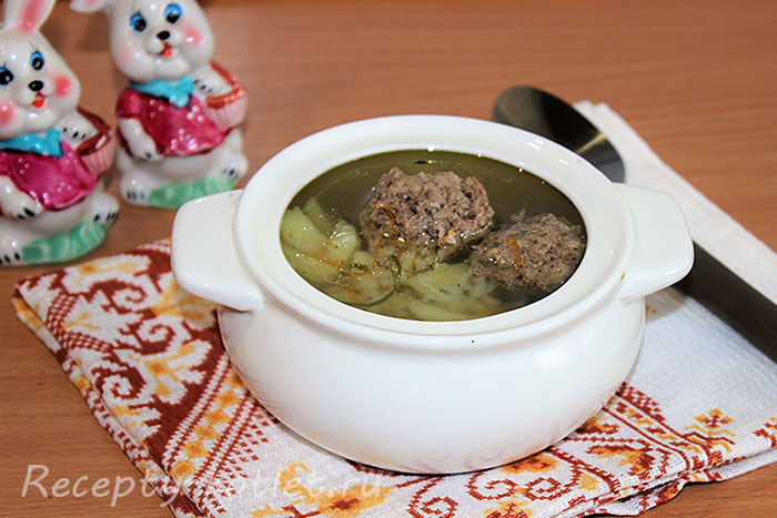 Суп с фрикадельками приготовленный мультиварке - фото